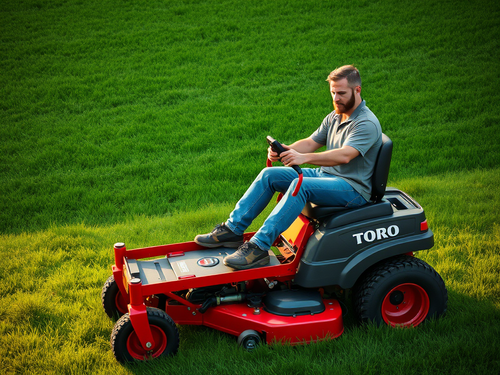 Lawn mowing with a toro z master with a man